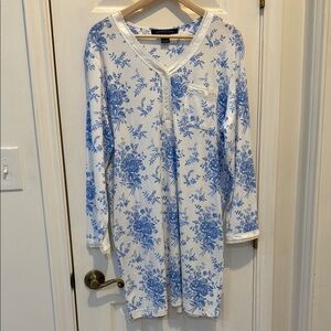 Charter Club Women’s Sleepwear  Floral Print Nightgown M